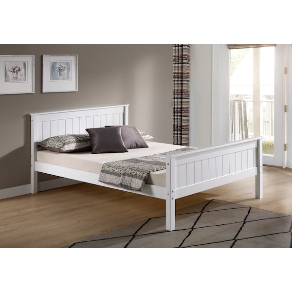 Harmony Full Wood Platform Bed, White